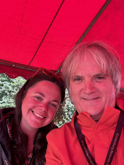 With Jessie Reid backstage at the Glastonbury Festival’s Acoustic Stage, June 30, 2024.